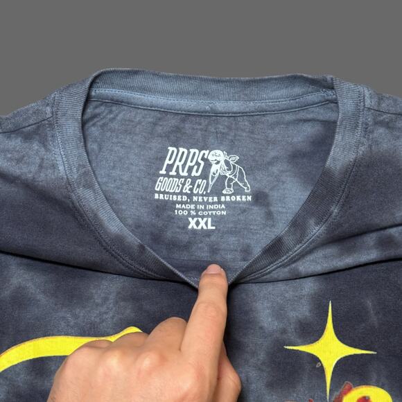 PRPS Goods & Co. Tie-Dye Graphic Tee Size XXL Navy NWT E101S551 - Picture 3 of 8